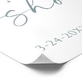 ほこりっぽい青エレガントフローラバラベビーシャワーへようこそ ポスター (角)