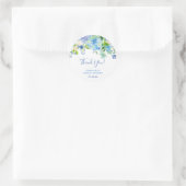 ほこりっぽい青エレガントフローラ書道ありがとう ラウンドシール (バッグ)