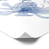 ほこりっぽい青エレガントブライダルシャワー歓迎サイン ポスター (角)