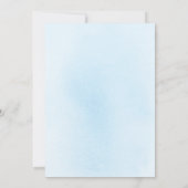 ほこりっぽい青エレガントモダン花ロマン結婚ス 招待状 (裏面)