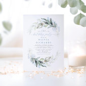 ほこりっぽい青エレガント緑の誕生日パーティー 招待状