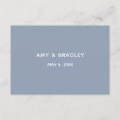 ほこりっぽい青カジュアルい手書き式レセプション エンクロージャーカード (裏面)