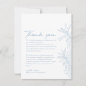 ほこりっぽい青シンプル色の手描き植物学 サンキューカード (正面)