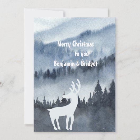 ほこりっぽい青スカンジナビアのランドスケープホリデーカード (正面)