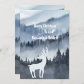 ほこりっぽい青スカンジナビアのランドスケープホリデーカード (正面/裏面)