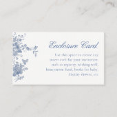 ほこりっぽい青トワールヴィンテージ花 エンクロージャーカード (正面)