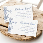 ほこりっぽい青トワールヴィンテージ花 エンクロージャーカード