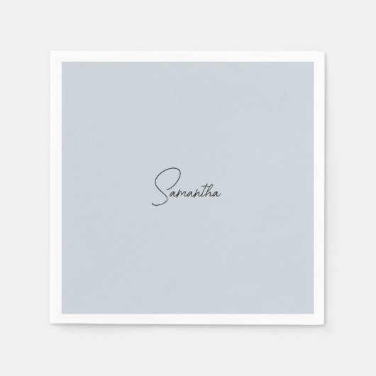 ほこりっぽい青パーソナライズされた赤ちゃんシャワー スタンダードカクテルナプキン (正面)