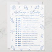 ほこりっぽい青ビーチ赤ちゃんシャワー推測誰のゲームカード 招待状 (正面)