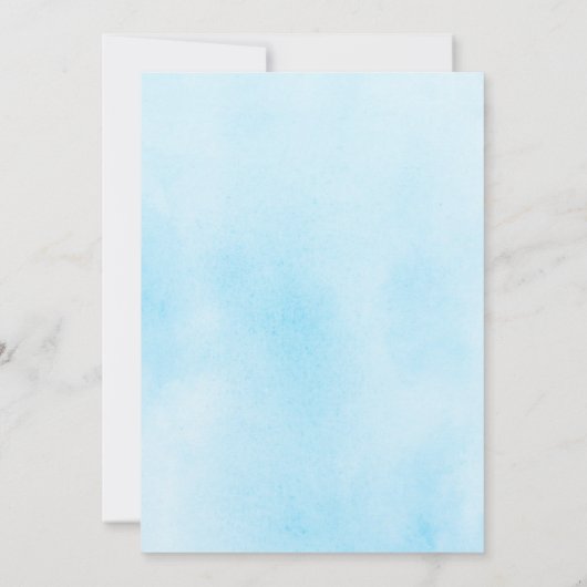 ほこりっぽい青ピンクと黄色の野結婚花 招待状 (裏面)