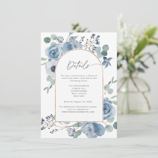 ほこりっぽい青フローラの結婚水色の詳細 エンクロージャーカード (スタンド正面)