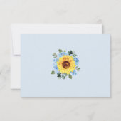 ほこりっぽい青フローラひまわり水結婚色の 出欠カード (裏面)