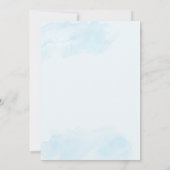 ほこりっぽい青フローラスペインのバプテスマ招待状 招待状 (裏面)