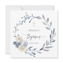 ほこりっぽい青フローラリース水色バプテスマ