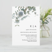 ほこりっぽい青フローラ水彩結婚式招待状 招待状 (スタンド正面)