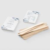 ほこりっぽい青フローラ水彩結婚式 プログラムファン ハンドファン (組立なし)