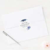 ほこりっぽい青フローラ水結婚色の色ありがとう ラウンドシール (封筒)