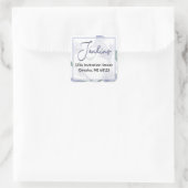 ほこりっぽい青フローラ水結婚色の スクエアシール (バッグ)