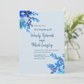 ほこりっぽい青フローラ水結婚色の 招待状 (スタンド正面)