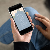 ほこりっぽい青フローラ水結婚色の 招待状