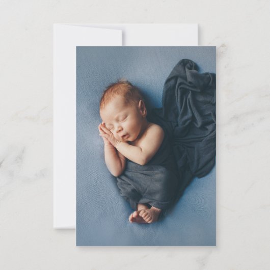 ほこりっぽい青フローラ海軍バプテスマサンキューカード 招待状 (裏面)