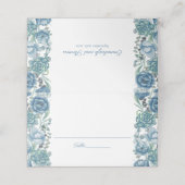 ほこりっぽい青フローラ結婚末 プレイスカード (外部開封)