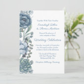ほこりっぽい青フローラ結婚末 招待状 (スタンド正面)
