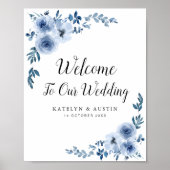 ほこりっぽい青フローラ結婚歓迎の兆候 ポスター (正面)