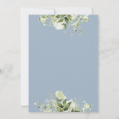 ほこりっぽい青フローラ緑のストリングラ結婚イト セーブザデート (裏面)