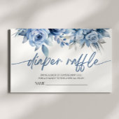 ほこりっぽい青フローラ花赤ちゃんシャワーおむつラッフル エンクロージャーカード