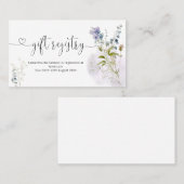 ほこりっぽい青フローラ赤ちゃんシャワーギフトレジストリ 名刺 (正面/裏面)