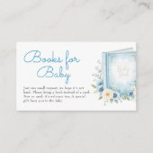 ほこりっぽい青フローラ赤ちゃんシャワー図書リクエスト エンクロージャーカード (正面)