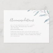 ほこりっぽい青ミニマル緑の宿泊施設 エンクロージャーカード (正面)