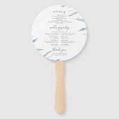 ほこりっぽい青ミニマル緑の素朴な結婚式プログラム ハンドファン (裏面)