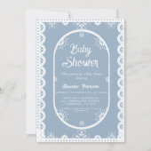 ほこりっぽい青メキシコの男の子シャワーパペル・ピカド 招待状 (正面)