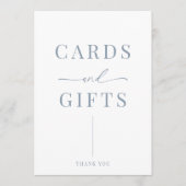 ほこりっぽい青モダンエレガントなウェディングカードギフトサイン (正面)