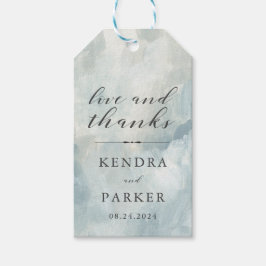 ほこりっぽい青モダン抽象芸術ブラシストローク ギフトタグ