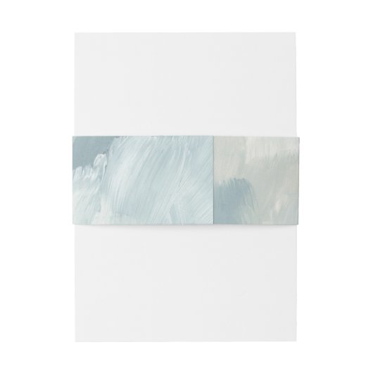 ほこりっぽい青モダン抽象芸術ブラシ結婚ストストローク 招待状ベリーバンド (裏面例)