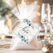 ほこりっぽい青ユーカリ結婚カリの緑と愛 フェイバータグ