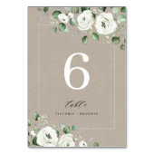 ほこりっぽい青ユーカリ緑のフローラ結婚ズ テーブルナンバー (裏面)