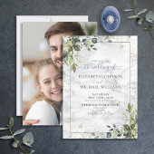 ほこりっぽい青ユーカリ緑の多肉植物の写真 招待状