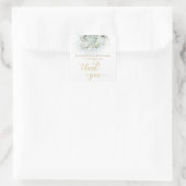 ほこりっぽい青ロマンチックなフローラ金ゴールド書 スクエアシール (バッグ)