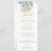 ほこりっぽい青ロマンチックなフローラ金ゴールド書 メニュー (正面/裏面)