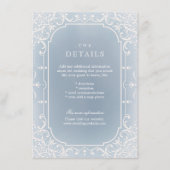 ほこりっぽい青ロマンチックなヴィンテージ結婚式詳細カード エンクロージャーカード (正面)
