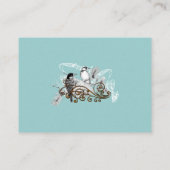 ほこりっぽい青ロマンチックな木ペッカーラブバード プレイスカード (裏面)