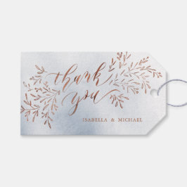 ほこりっぽい青感謝していい書道は素朴なフローラ ギフトタグ