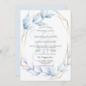 ほこりっぽい青淡い色の薄紫の葉 招待状 (正面/裏面)