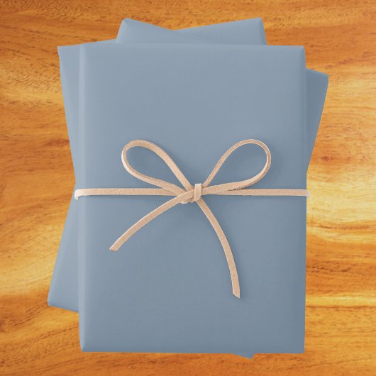 ほこりっぽい青無地の色 ラッピングペーパーシート