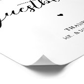 ほこりっぽい青紫陽花ピンクお願いゲストブック ポスター (角)