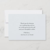 ほこりっぽい青結婚い花のサンキューカード サンキューカード (裏面)